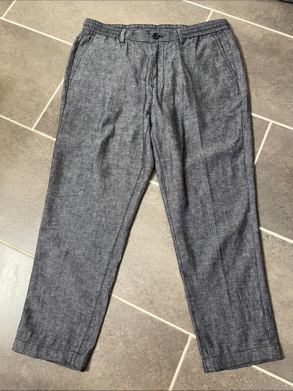 Banana Republic Mason Athletic Tapered Linen Blend Pant size 35X27